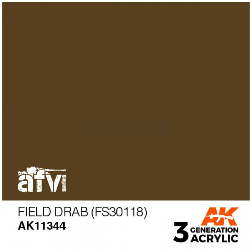 Vernice Acrilica AK 3rd Gen Serie AFV Field Drab (FS30118)