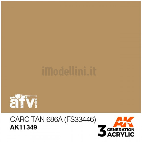 Vernice Acrilica AK 3rd Gen Serie AFV CARC Tan 686A (FS33446)