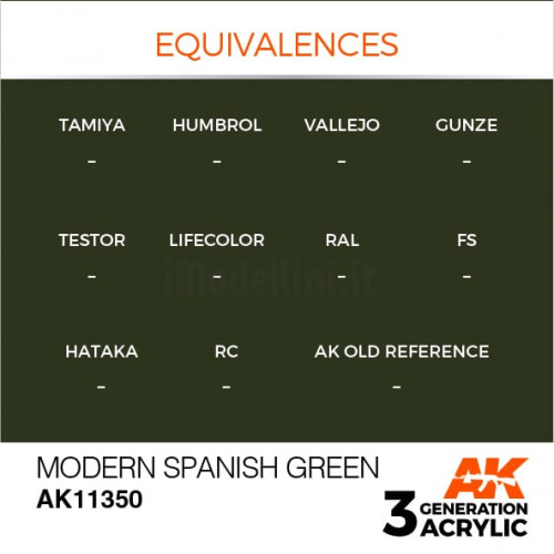 Vernice Acrilica AK 3rd Gen Serie AFV Modern Spanish Green