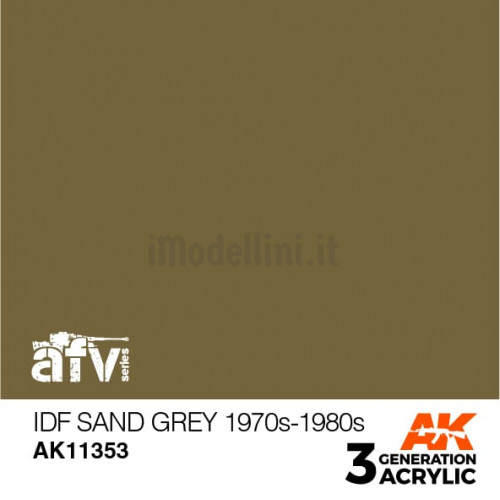 Vernice Acrilica AK 3rd Gen Serie AFV IDF Sand Grey 1970s-1980s