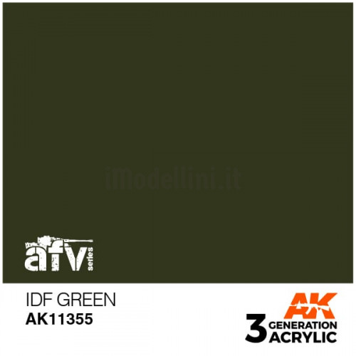 Vernice Acrilica AK 3rd Gen Serie AFV IDF Green