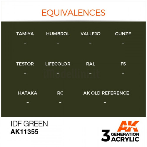 Vernice Acrilica AK 3rd Gen Serie AFV IDF Green