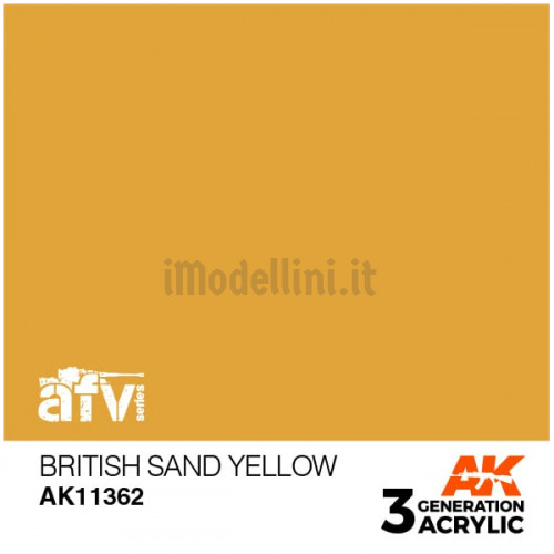 Vernice Acrilica AK 3rd Gen Serie AFV British Sand Yellow