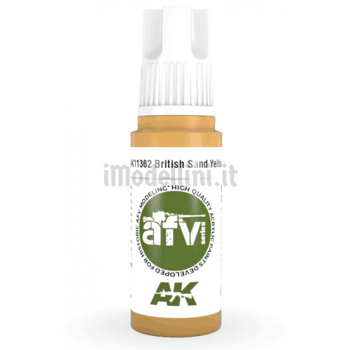 Vernice Acrilica AK 3rd Gen Serie AFV British Sand Yellow