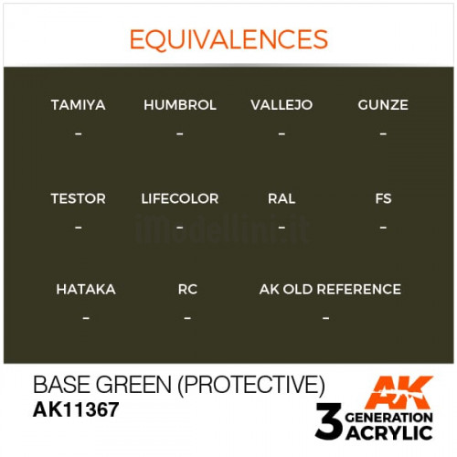 Vernice Acrilica AK 3rd Gen Serie AFV Base Green (Protective)