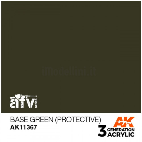 Vernice Acrilica AK 3rd Gen Serie AFV Base Green (Protective)