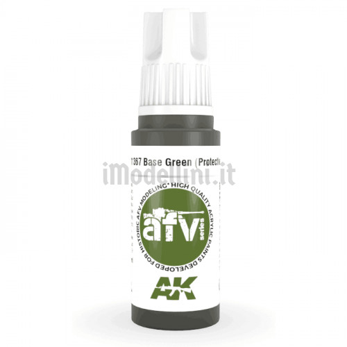 Vernice Acrilica AK 3rd Gen Serie AFV Base Green (Protective)