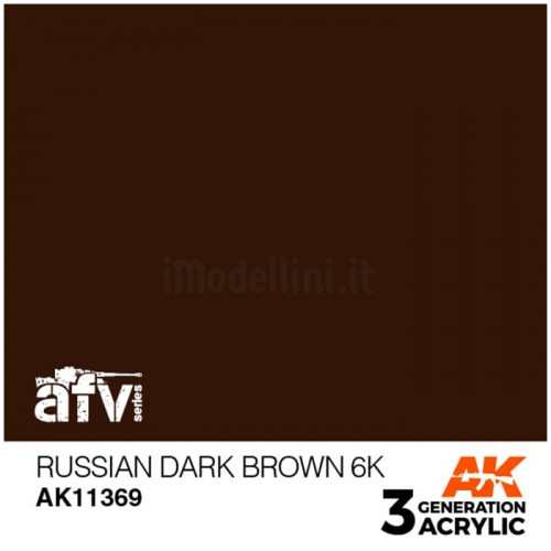 Vernice Acrilica AK 3rd Gen Serie AFV Russian Dark Brown 6K