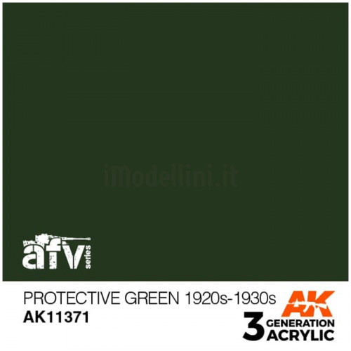 Vernice Acrilica AK 3rd Gen Serie AFV Protective Green 1920s-1930s