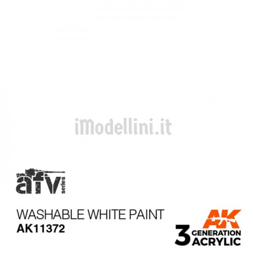Vernice Acrilica AK 3rd Gen Serie AFV Washable White Paint