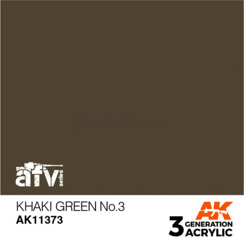 Vernice Acrilica AK 3rd Gen Serie AFV Khaki green No.3