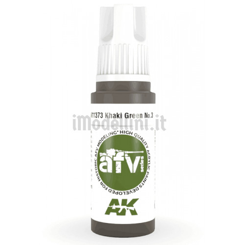 Vernice Acrilica AK 3rd Gen Serie AFV Khaki green No.3