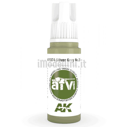 Vernice Acrilica AK 3rd Gen Serie AFV Silver Grey No.28