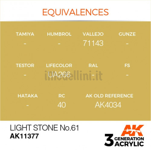 Vernice Acrilica AK 3rd Gen Serie AFV Light Stone n.61