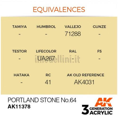 Vernice Acrilica AK 3rd Gen Serie AFV Portland Stone n.64