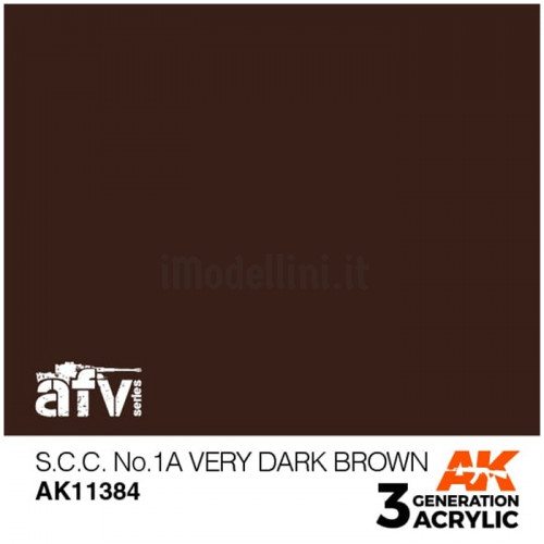 Vernice Acrilica AK 3rd Gen Serie AFV S.C.C. N.1A Very Dark Brown