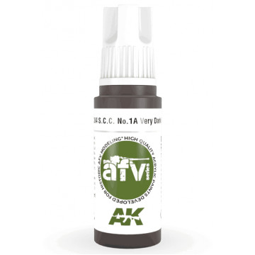 Vernice Acrilica AK 3rd Gen Serie AFV S.C.C. N.1A Very Dark Brown