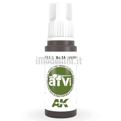 Vernice Acrilica AK 3rd Gen Serie AFV S.C.C. N.1A Very Dark Brown