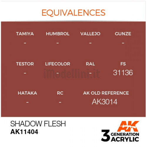 Vernice Acrilica AK 3rd Gen Serie Figures Shadow Flesh