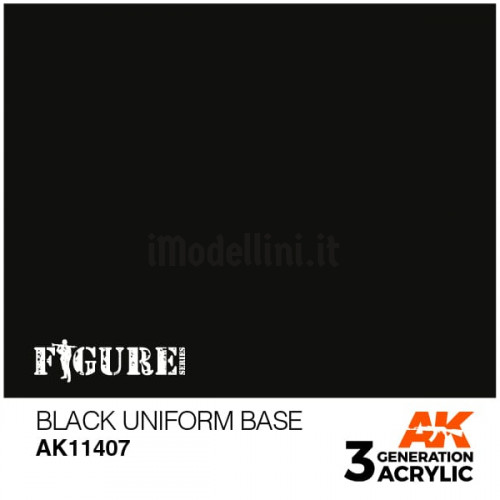 Vernice Acrilica AK 3rd Gen Serie Figures Black Uniform Base