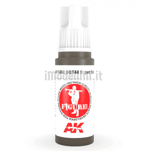 Vernice Acrilica AK 3rd Gen Serie Figures Dot44 Brown Base