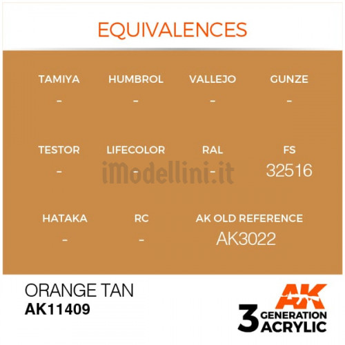 Vernice Acrilica AK 3rd Gen Serie Figures Orange Tan