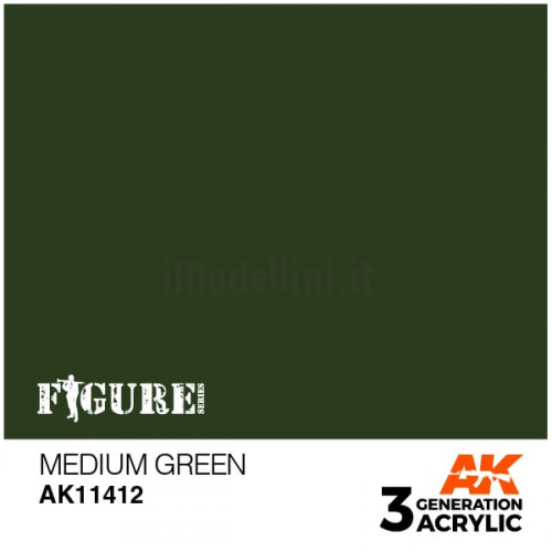 Vernice Acrilica AK 3rd Gen Serie Figures Medium Green