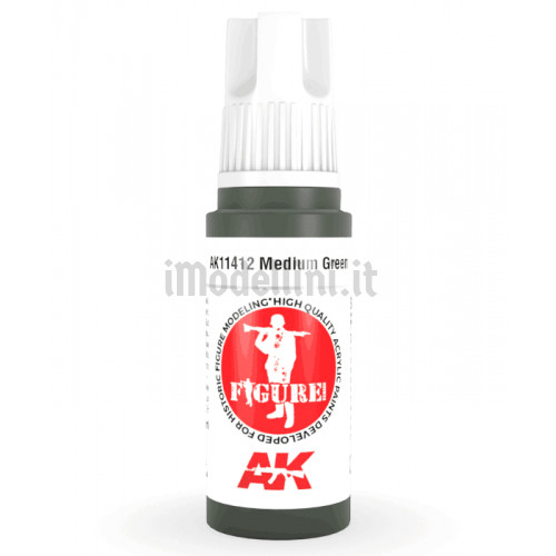 Vernice Acrilica AK 3rd Gen Serie Figures Medium Green