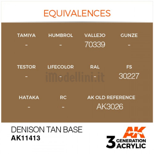 Vernice Acrilica AK 3rd Gen Serie Figures Denison Tan Base