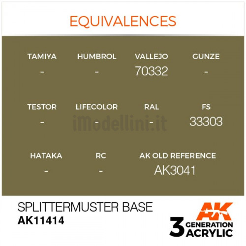 Vernice Acrilica AK 3rd Gen Serie Figures Splittermuster Base