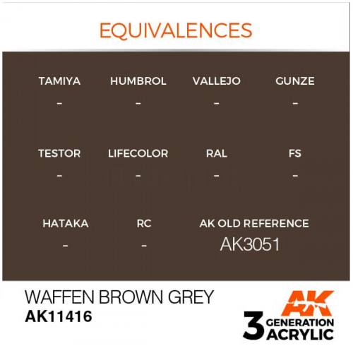 Vernice Acrilica AK 3rd Gen Serie Figures Waffen Brown Grey