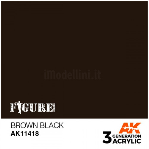 Vernice Acrilica AK 3rd Gen Serie Figures Brown Black