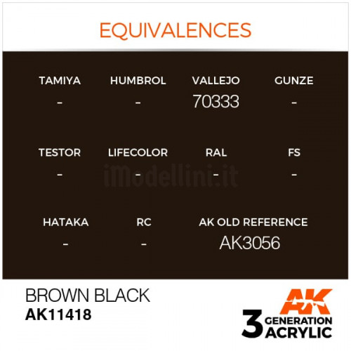 Vernice Acrilica AK 3rd Gen Serie Figures Brown Black