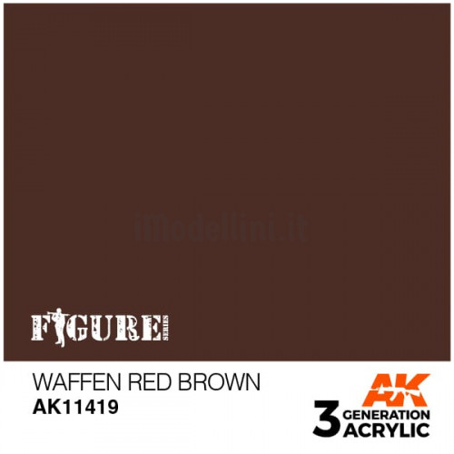 Vernice Acrilica AK 3rd Gen Serie Figures Waffen Red Brown