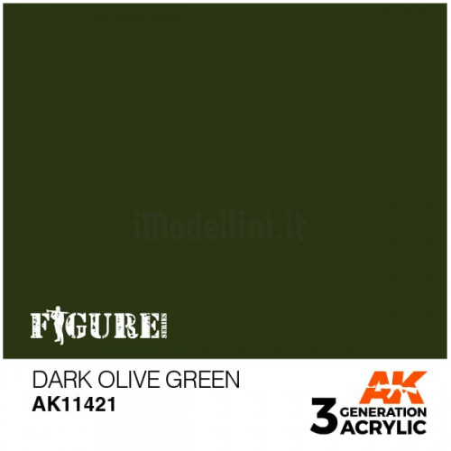 Vernice Acrilica AK 3rd Gen Serie Figures Dark Olive Green