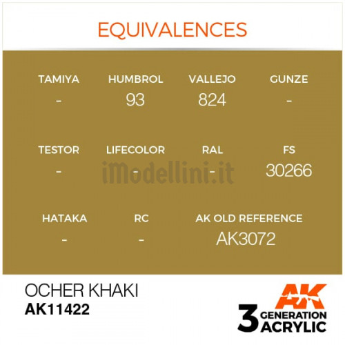 Vernice Acrilica AK 3rd Gen Serie Figures Ocher Khaki