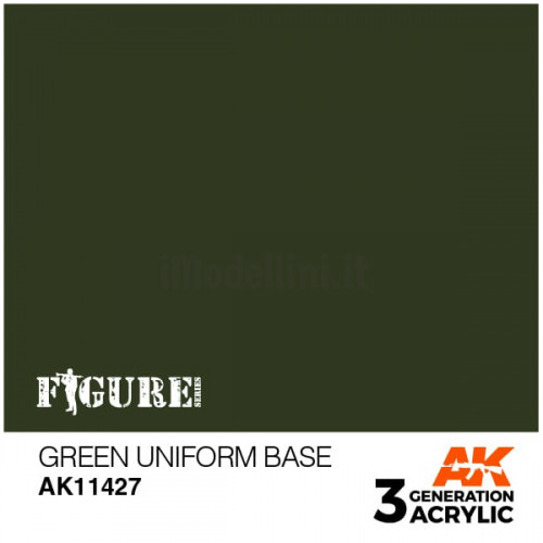Vernice Acrilica AK 3rd Gen Serie Figures Green Uniform Base