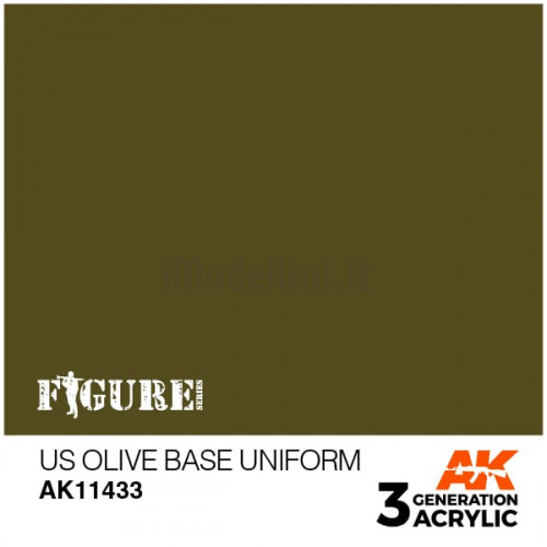 Vernice Acrilica AK 3rd Gen Serie Figures US Olive Base Uniform