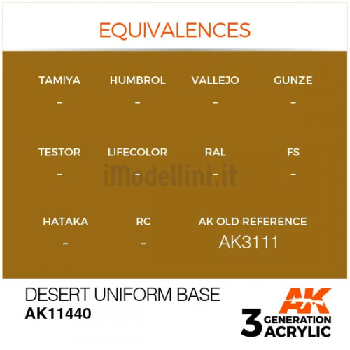 Vernice Acrilica AK 3rd Gen Serie Figures Desert Uniform Base