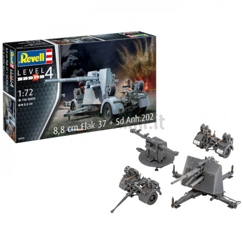 Cannone Flak 37 da 8.8cm e Sd.Anh.202 1:72