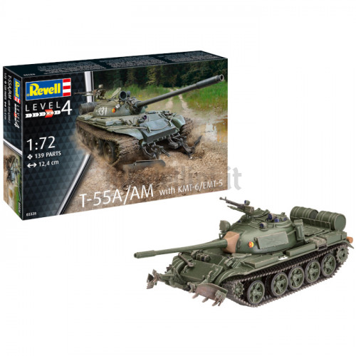 Carro Armato Sovietico T-55A/AM con KMT-6/EMT-5 1:72