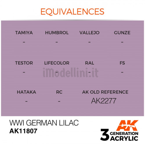 Vernice Acrilica AK Serie Air 3rd Gen WWI German Lilac