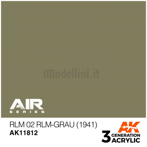Vernice Acrilica AK Serie Air 3rd Gen RLM 02 RLM-Grau 1941
