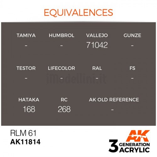 Vernice Acrilica AK Serie Air 3rd Gen RLM 61