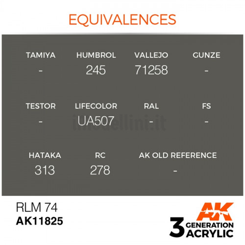 Vernice Acrilica AK Serie Air 3rd Gen RLM 74