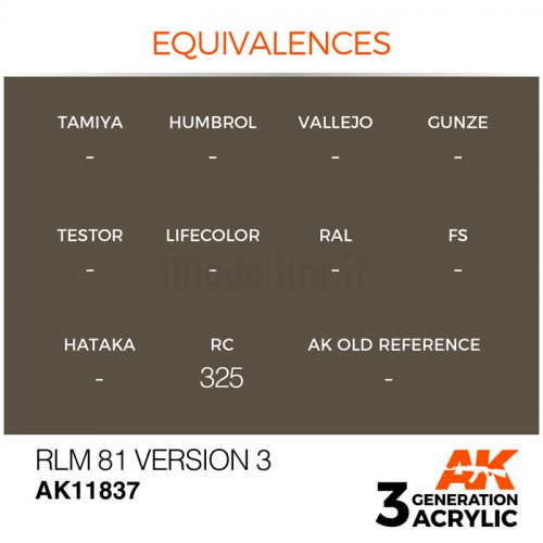 Vernice Acrilica AK Serie Air 3rd Gen RLM 81 Version 3