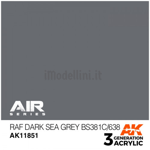 Vernice Acrilica AK Serie Air 3rd Gen RAF Dark Sea Grey BS381C/638