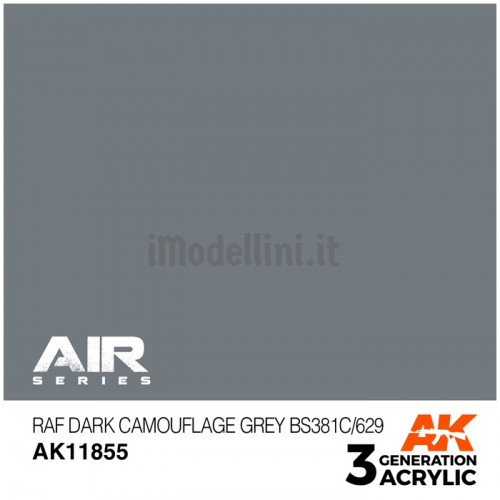 Vernice Acrilica AK Serie Air 3rd Gen RAF Dark Camouflage Grey BS381C/629