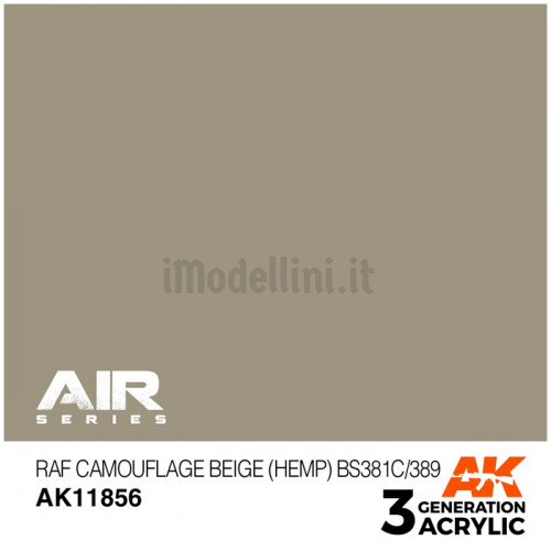 Vernice Acrilica AK Serie Air 3rd Gen RAF Camouflage Beige (Hemp) BS381C/389