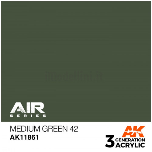 Vernice Acrilica AK Serie Air 3rd Gen Medium Green 42